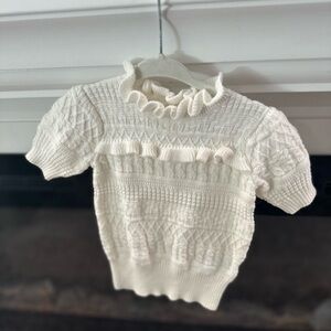 Janie and Jack Cream Ruffled Knit Sweater Like-New